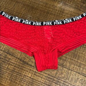 PINK Victoria's Secret Red Lace Panties NWT